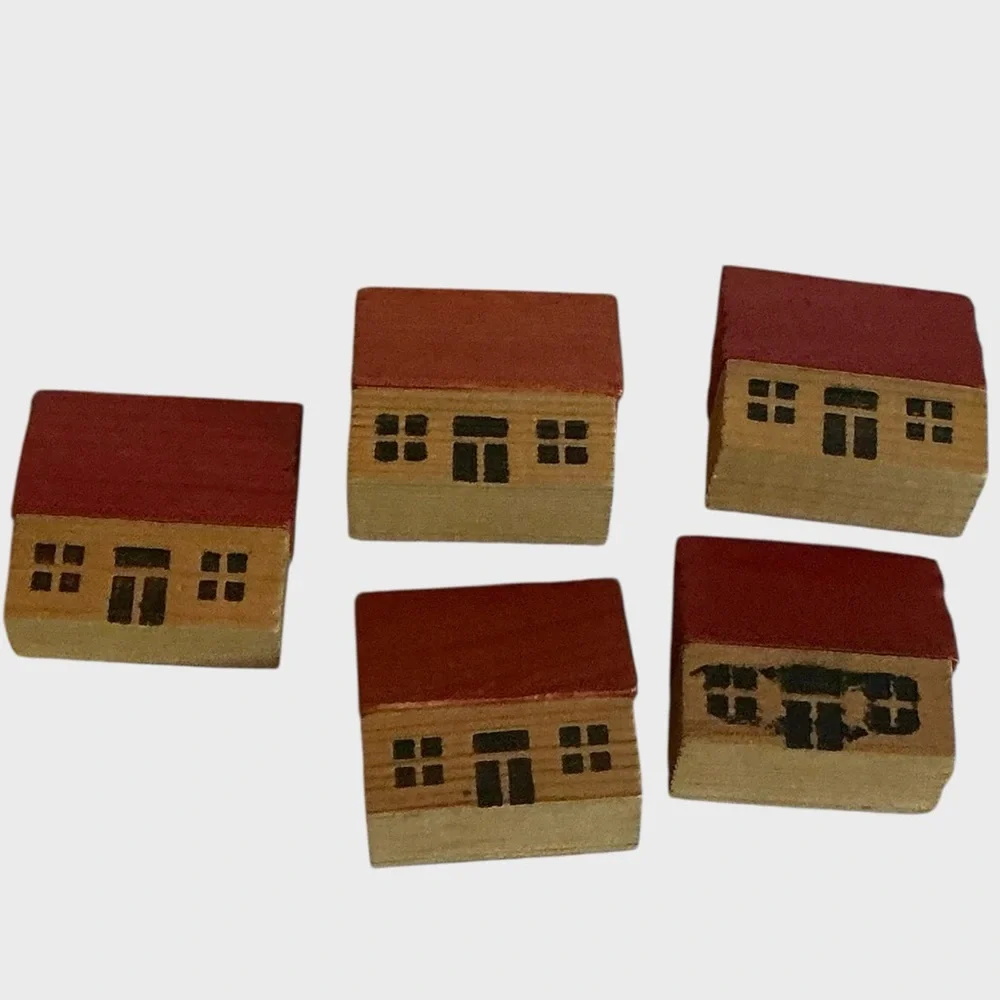 German Erzgebirge Miniature Wooden Village Vintage